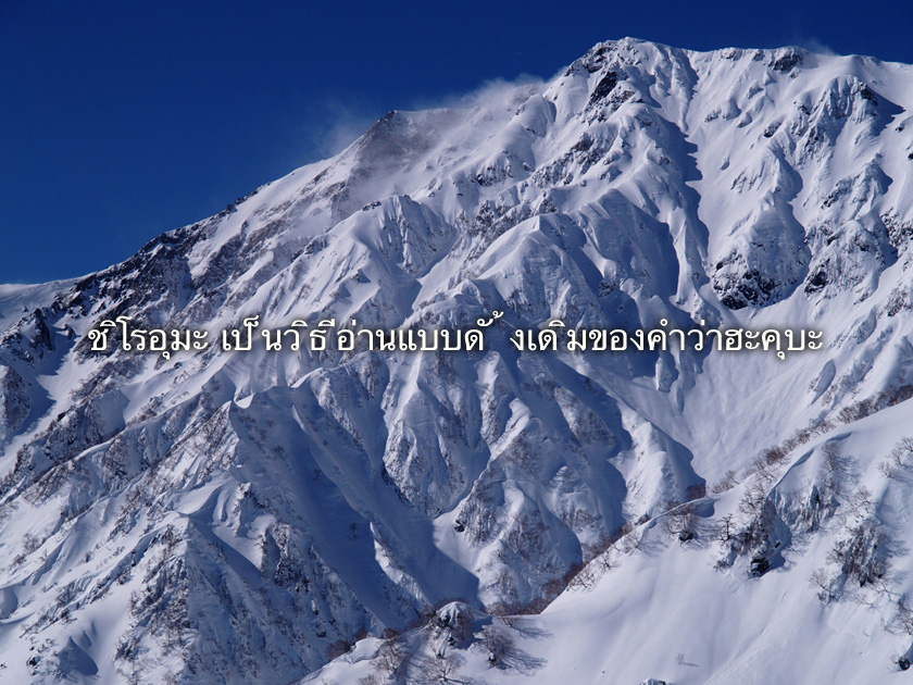 ชิโรอุมะ เป็นวิธีอ่านแบบดั้งเดิมของคำว่าฮะคุบะ